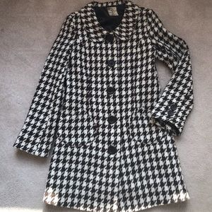 Tulle Houndstooth Car Coat
